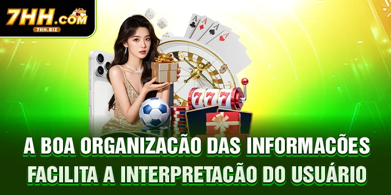 A boa organização das informações facilita a interpretação do usuário